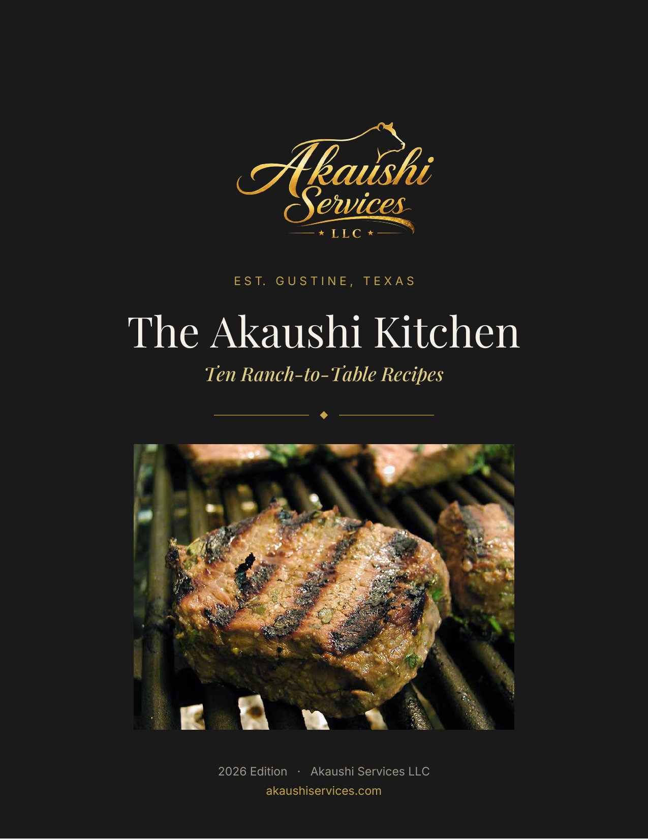 The Akaushi Kitchen — 2026 Cookbook cover