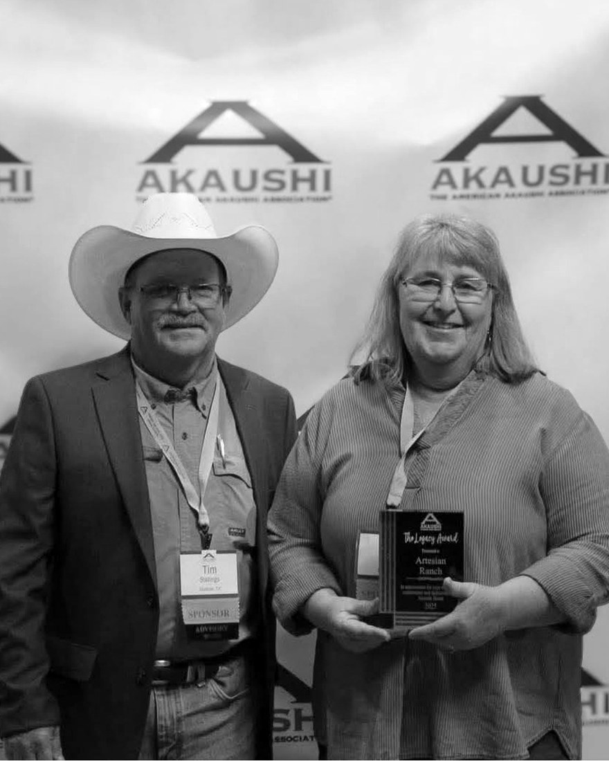 Tim & Susie Stallings accepting the American Akaushi Association Legacy Award